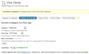 Category to Post Type Module In Test Mode Category to Post Type Module In Test Mode
